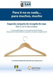 Cartel editado para promover esta segunda campaña de recogida de ropa en los centros SarQuavitae
