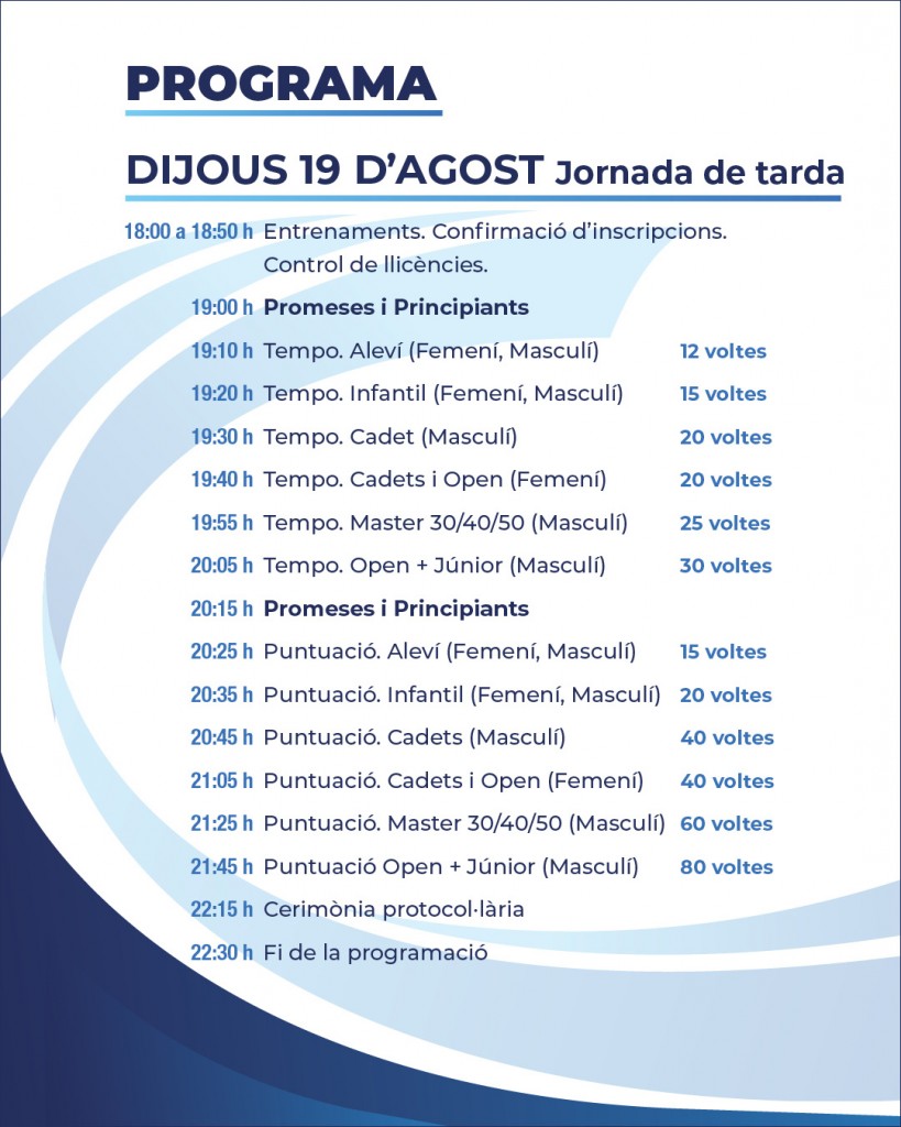 Programa Nits de Ciclisme 19 agost