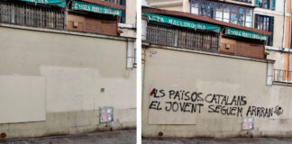 Emaya elimina de forma inmediata las pintadas vandálicas en el centro de Palma