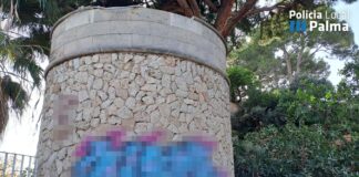 Cazado el autor de un grafiti en los Jardines de Nazaret de Palma
