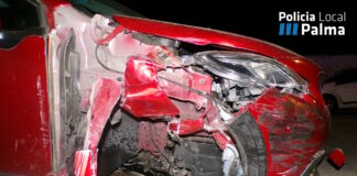 Una conductora ebria provoca un accidente en Palma