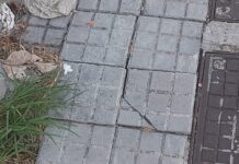 Una mujer acaba con la rótula rota tras sufrir una caída en plena calle Sicilia por el mal estado de las aceras